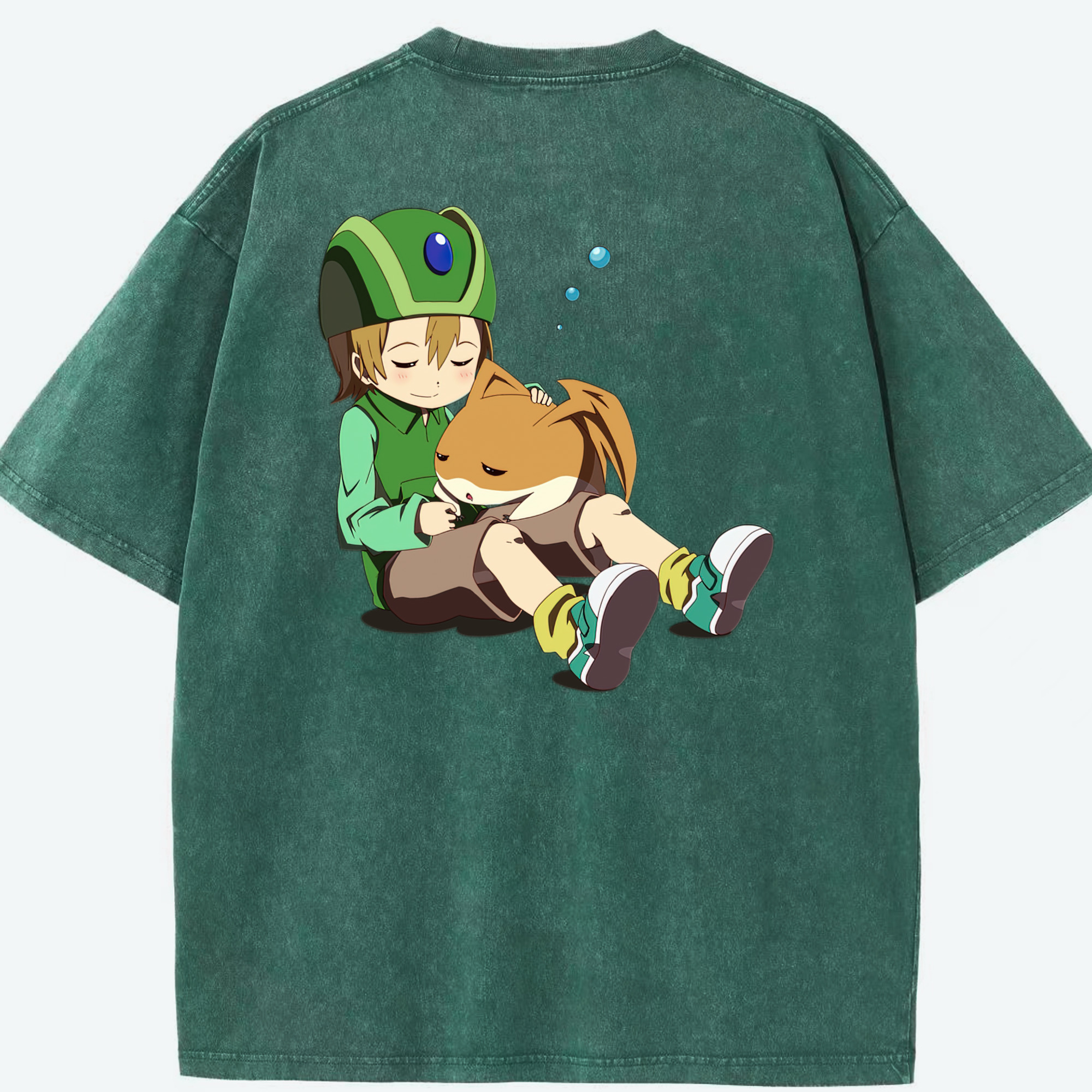 （画像用） Digimon デジタルモンスター/デジモン 綿100% ヴィンテージ風 半袖Tシャツ（背面プリント）